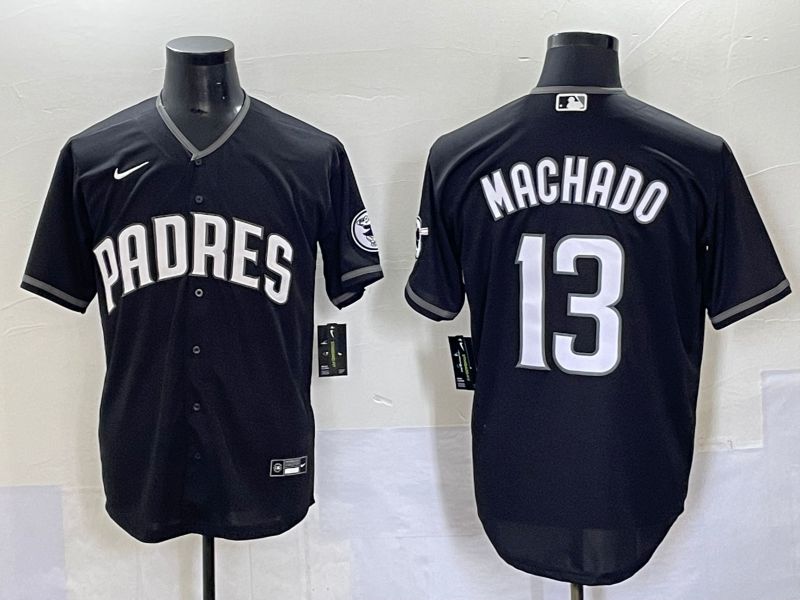 Men 2025 San Diego Padres #13 Machado Black Game Nike MLB Jersey style 7033->san diego padres->MLB Jersey